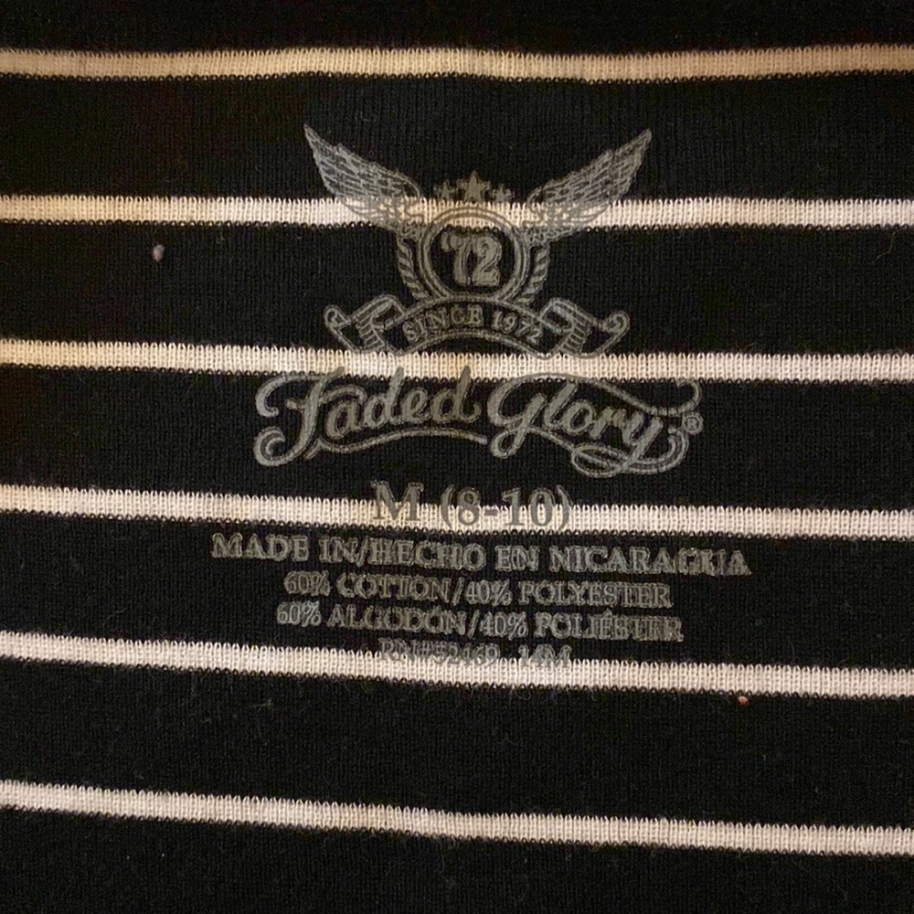 ❤️ 2 for $10 Black & White Stripe 3/4 Sleeve Shirt - Picture 6 of 7